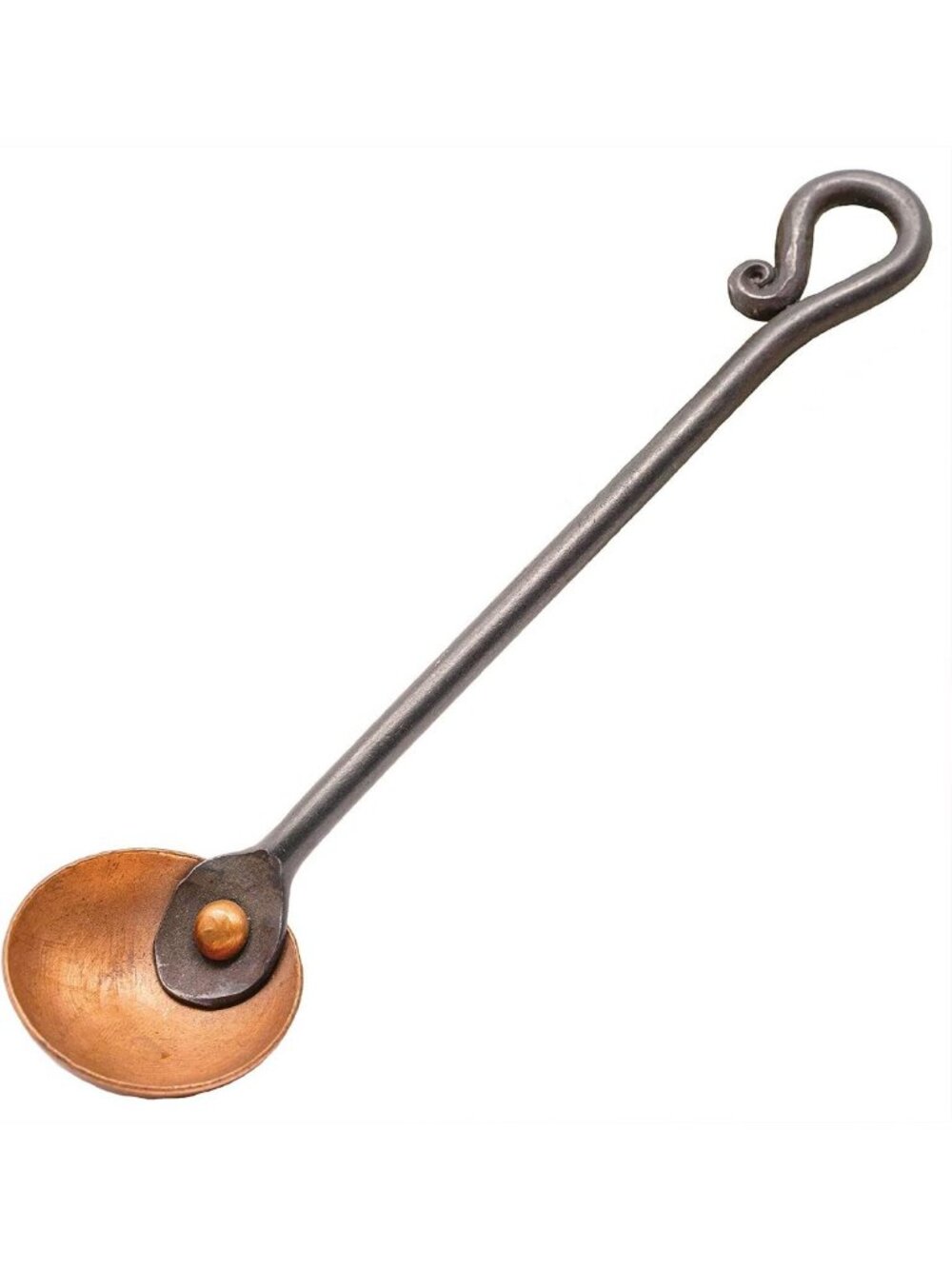 Antique Rustic Copper & Steel Coffee Scoop | 2 Tsp Food Grade Metal Spoon